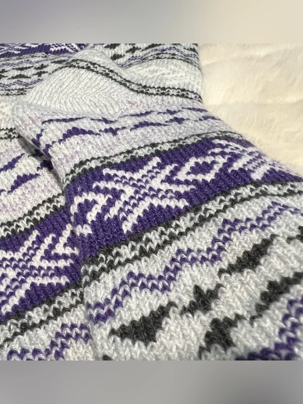 Polar Extreme Insulated Thermal Socks Women’s Size 5-9 1 Pair Purple Gray Warm